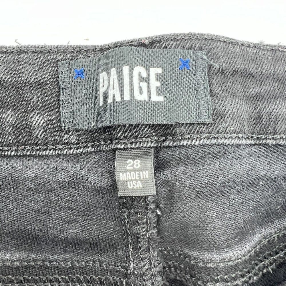 Paige Hoxton Ankle Peg Black Waist Tie Denim Jeans Size 28 - Picture 3 of 5